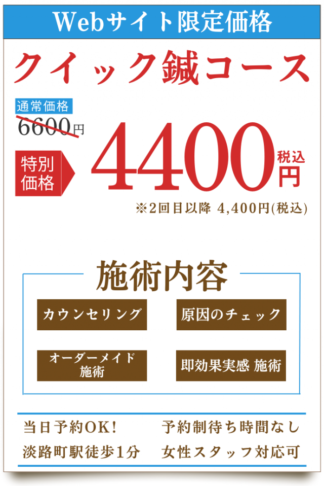 クリック鍼コース料金バナー